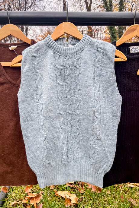 1960s-70s Heather Blue Sweater Vest / Small - Medium