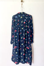 Load image into Gallery viewer, 1940s Black Floral Shirt Dress / Medium - Large