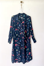 Load image into Gallery viewer, 1940s Black Floral Shirt Dress / Medium - Large