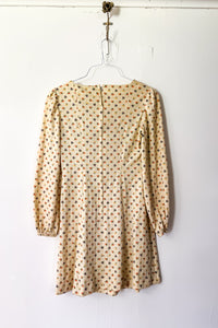 1970s Ditsy Floral Knit Mini Dress / Medium