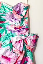 Load image into Gallery viewer, 1980s Bright Floral Strapless Pencil Dress / XSmall - Small