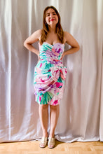 Load image into Gallery viewer, 1980s Bright Floral Strapless Pencil Dress / XSmall - Small