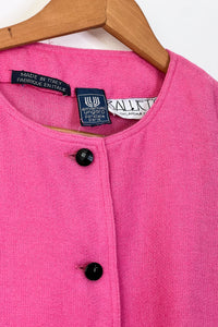 1980s Hot Pink Cashmere Bomber Jacket / Medium - Large
