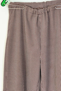 1970s Brown Herringbone Knit Pants / Medium - Large