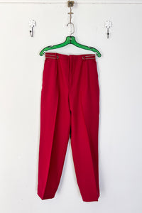 1990s Burgundy Tailored Trousers / Medium