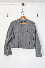 Load image into Gallery viewer, 1980s-90s Black Gingham Crop Jacket / Large