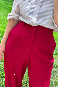 1990s Burgundy Tailored Trousers / Medium