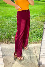 Load image into Gallery viewer, 1990s Burgundy Stretch Flared Pants / XSmall - Medium
