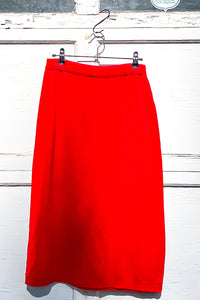 1980s Red Sweater Knit Skirt / Medium