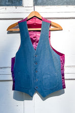 Load image into Gallery viewer, 1970s Blue Corduroy Tailored Vest / Medium - Large