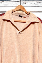 Load image into Gallery viewer, 1970s Camel Velour Polo Sweater / Medium - XLarge