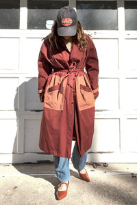 1960s Burgundy "Rain Shedder" Raincoat / Medium - Large