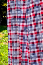 Load image into Gallery viewer, 1970s Red and Blue Plaid Wideleg Pants / Medium