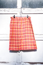 Load image into Gallery viewer, 1960s Orange Plaid Tweed Pencil Skirt / Small