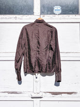 Load image into Gallery viewer, 1990s Brown Dot Silk Blouse / Small
