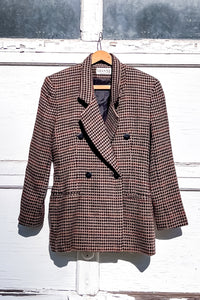 1990s Houndstooth Tailored Blazer / XSmall