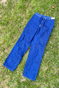 1970s Dark Wash Straight Leg Jeans / W:30"