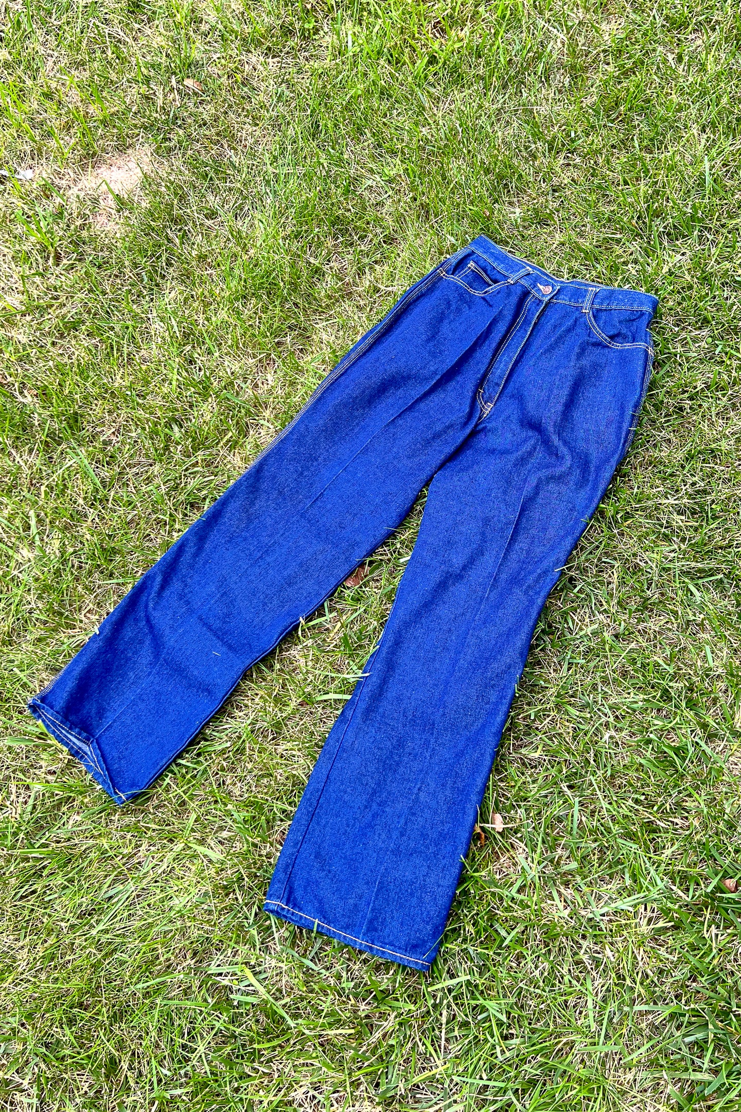 1970s Dark Wash Straight Jeans / W:30
