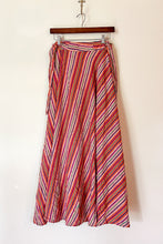 Load image into Gallery viewer, Vintage Indian Cotton Coral Striped Wrap Skirt / XSmall - Small