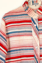 Load image into Gallery viewer, Vintage Indian Cotton Blue Stripe Shirt / Medium