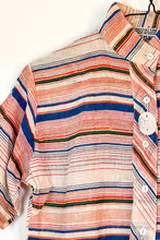 Load image into Gallery viewer, Vintage Indian Cotton Orange Stripe Shirt / Medium
