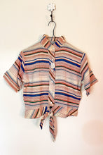 Load image into Gallery viewer, Vintage Indian Cotton Orange Stripe Shirt / Medium