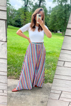 Load image into Gallery viewer, Vintage Indian Cotton Blue Striped Wrap Skirt / XSmall - Small