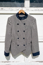 Load image into Gallery viewer, 1980s-90s Black &amp; White Houndstooth Blazer / Small