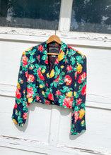 Load image into Gallery viewer, 1990s Black Floral Cropped Blazer / Medium