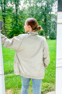 1990s Taupe Windbreaker / Medium - large