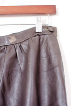 Load image into Gallery viewer, Vintage Dark Brown Leather Pencil Skirt / XSmall - Small