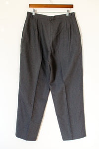 1980s-90s Grey Wool Trousers / Medium