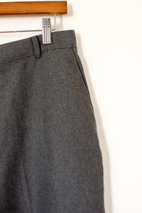 1980s-90s Grey Wool Trousers / Medium