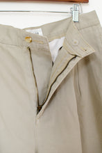Load image into Gallery viewer, 1990s Beige Cotton Pleated Trousers / Medium