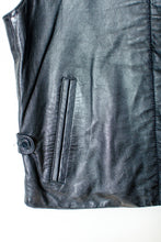 Load image into Gallery viewer, 1980s-90s Black Leather Vest / Small