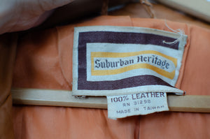 1970s Cognac Leather Trench Coat / Medium