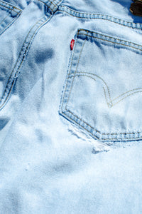 1990s Levi's 505 Distressed Light Wash Jeans / 34-32