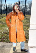 Load image into Gallery viewer, 1970s Cognac Leather Trench Coat / Medium