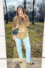 Load image into Gallery viewer, 1990s Leopard Chain Print Silk Blouse / Medium