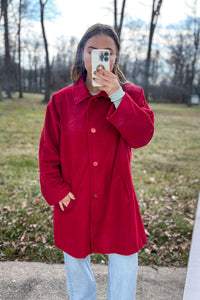 1980s Red Swing Coat / Large