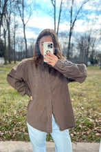 Load image into Gallery viewer, 1990s Brown Cotton Button Up Top / Large - XLarge
