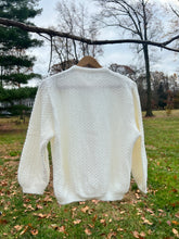 Load image into Gallery viewer, 1950s-60s Textured White Cardigan / Medium - Large