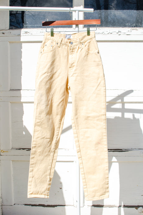 1980s Butter Yellow Jeans / w: 26