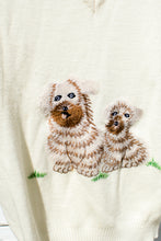 Load image into Gallery viewer, Vintage Ivory Dog Embroidered Sweater / Small - Medium
