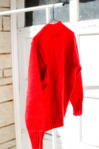 1940s-50s Red Collegiate Sweater / XSmall - Small