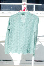 Load image into Gallery viewer, 1980s Sage Green Open Knit Sweater / Medium