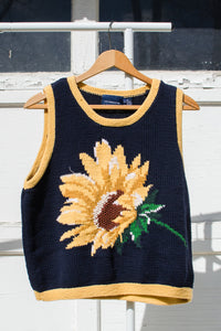 2000s Sunflower Sweater Vest / Large - XLarge