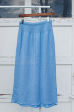 Load image into Gallery viewer, Vintage Light Blue Knit Pencil Midi Skirt / Small - Medium