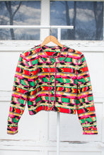 Load image into Gallery viewer, 1980s Abstract Print Crop Jacket / Medium