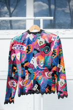 Load image into Gallery viewer, 1980s-90s Artsy Satin Fitted Jacket / XSmall